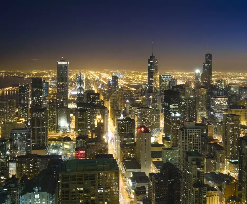 Chicago, Illinois at night