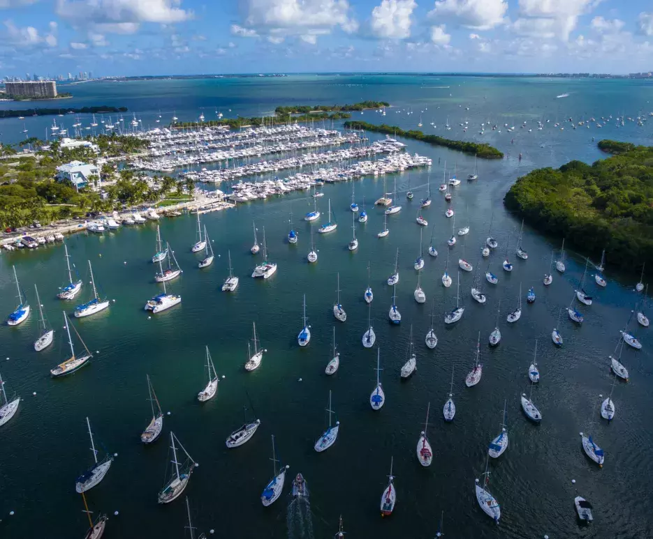  Arial view of harbor in Fort Pierce, Florida 