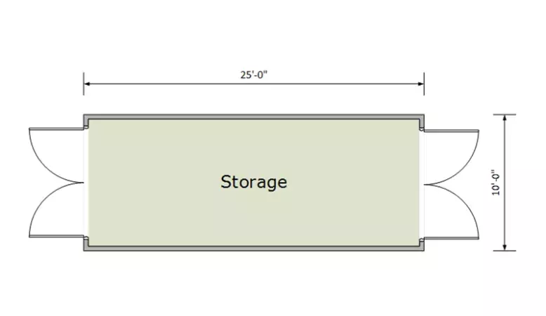 10X25ft Container Floor plan