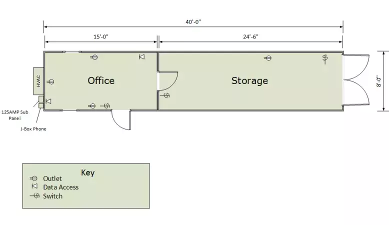40ft Combo Office Floorplan